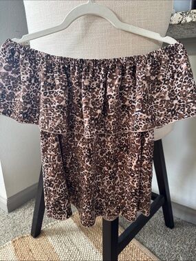 Wilfred Off-Shoulder Leopard Print Top - Size S